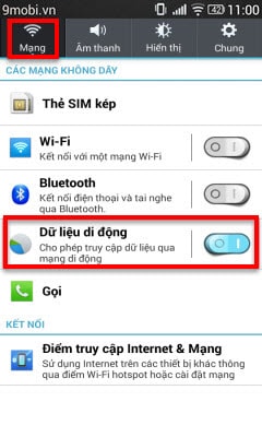 Cách bật, tắt 3G trên LG