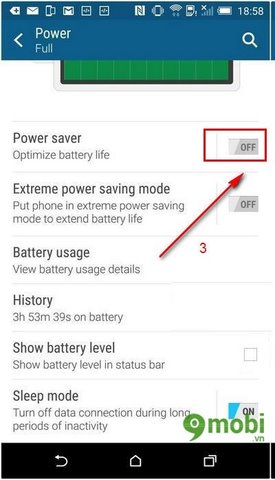 Bật tiết kiệm pin trên HTC One M9