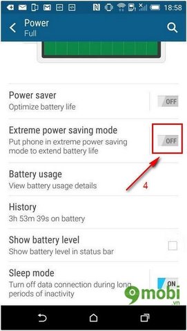 Bật tiết kiệm pin trên HTC One M9