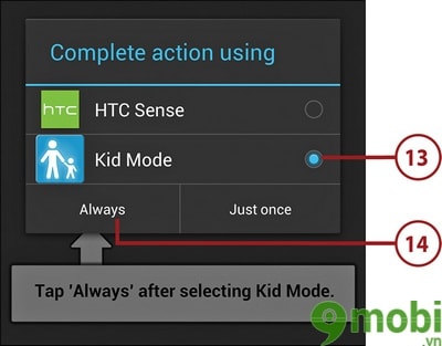 Sử dụng Kid Mode trên HTC One, HTC One M9, HTC One M8, HTC Desire