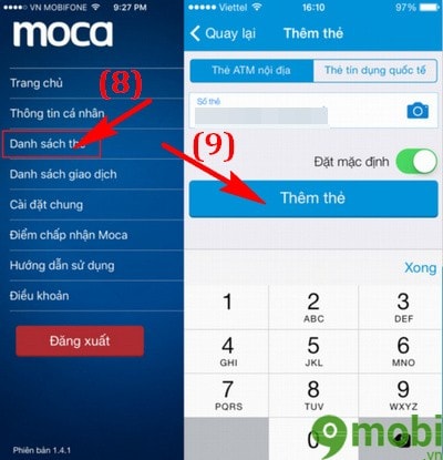 Sử dụng Moca, ứng dụng thanh toán trên di động trên điện thoại