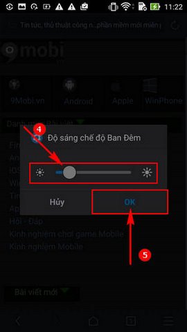 kich hoat night mode UC Browser Mini cho Android