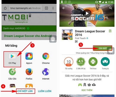 cai dat dream league soccer 2016 cho Android