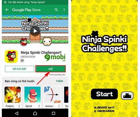 cai ninja spinki challenges tren iphone
