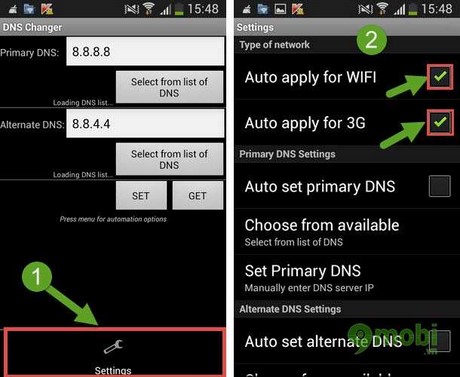 Đổi DNS trên điện thoại Android