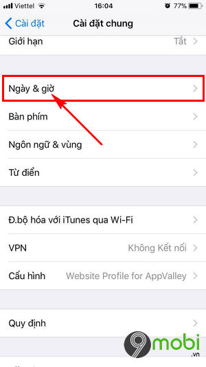 cach cai dat ngay gio iPhone