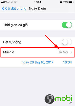 cai dat ngay gio iPhone 8