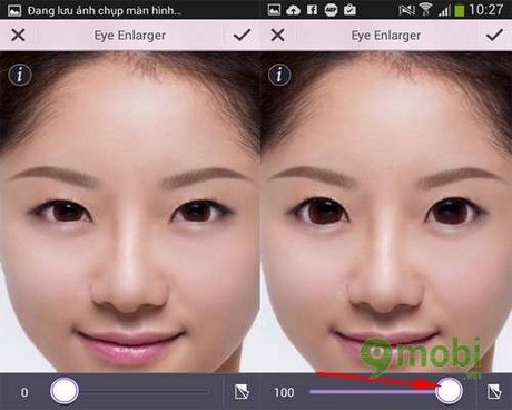 Chỉnh mắt to với YouCam Perfect trên Android