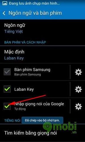 Cách chọn tiếng Việt trong Google search voice trên Android
