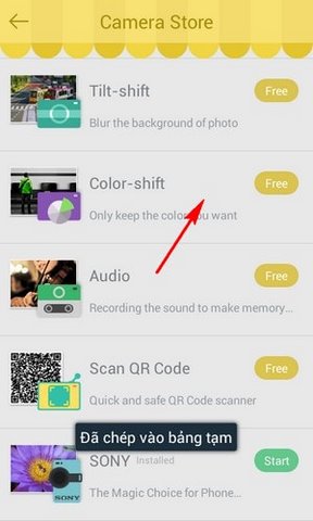 Tách màu và thay đổi màu sắc với Camera360 trên Android, iOS và Window