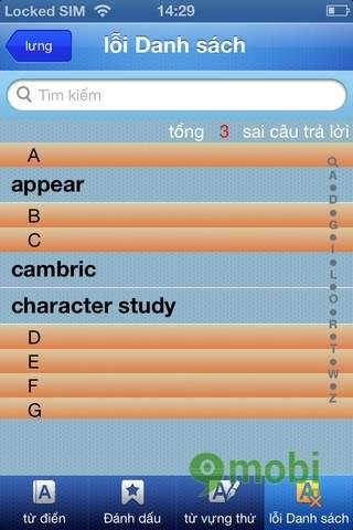 Từ điển cho iPhone, tra từ điển Anh Việt trên điện thoại iPhone