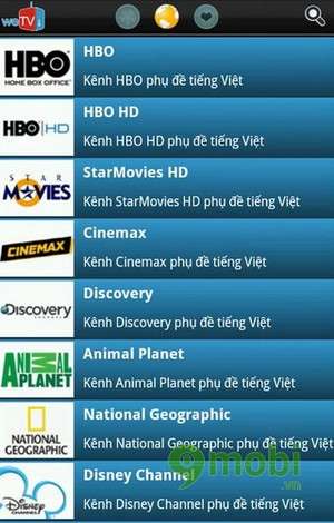 wetv ung dung xem tivi tren android
