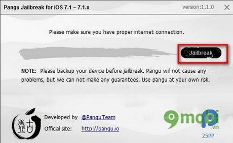 Jailbreak iOS 7.1 và 7.1.1 bằng Pangu cho tất cả thiết bị iOS, Untethe