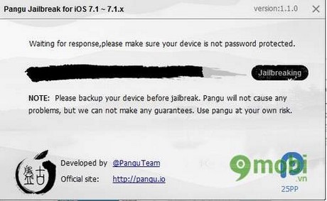 Jailbreak iOS 7.1 và 7.1.1 bằng Pangu cho tất cả thiết bị iOS, Untethe