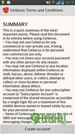 Chống trộm cho android - Cerberus anti theft