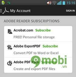 Đọc file Pdf với Adobe Reader trên Android