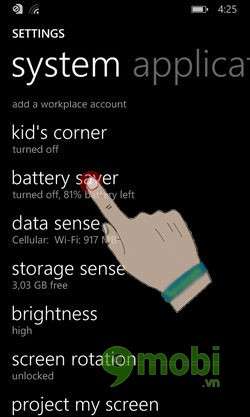 Bật chế độ tiết kiệm pin cho Windows Phone 8.1