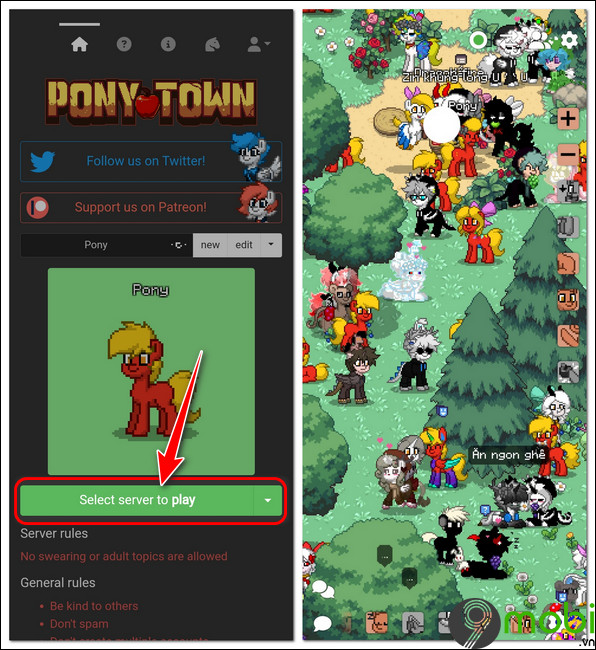cai dat pony town tren android